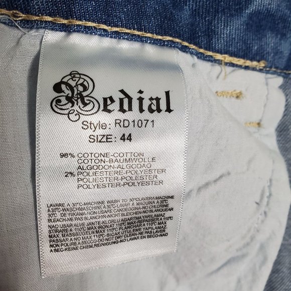Redial Paris NWT Sz US 16 EU 44 High Waist Mom Jeans Straight Leg Premium Denim - Picture 7 of 10